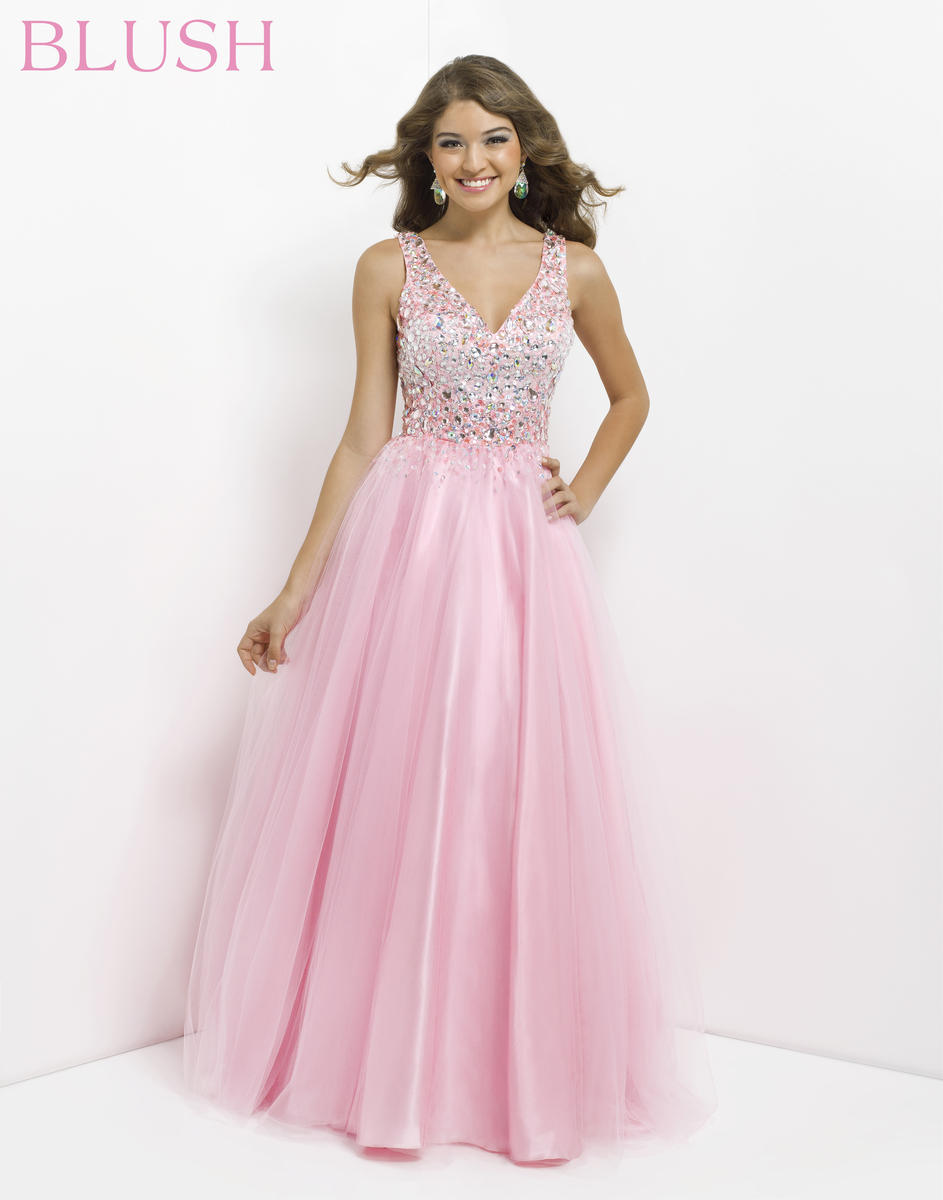 pink blush formal dress
