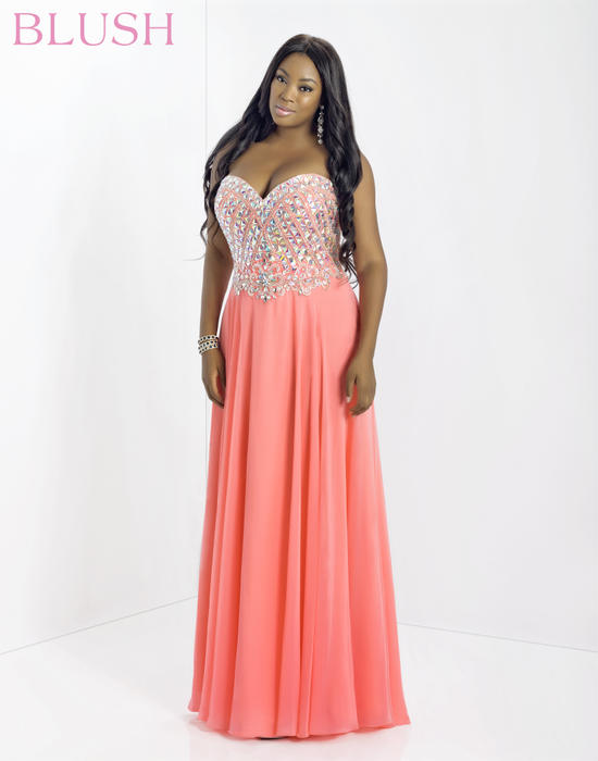 Blush W Plus size Prom 9758W Kimberly's Prom and Bridal Boutique -  Tahlequah Oklahoma Prom Dresses, Tuxedo Rentals, Bridal and Wedding Gowns