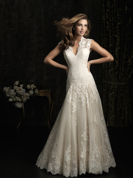 9913 Allure Bridals Fit and Flare Weding Dress