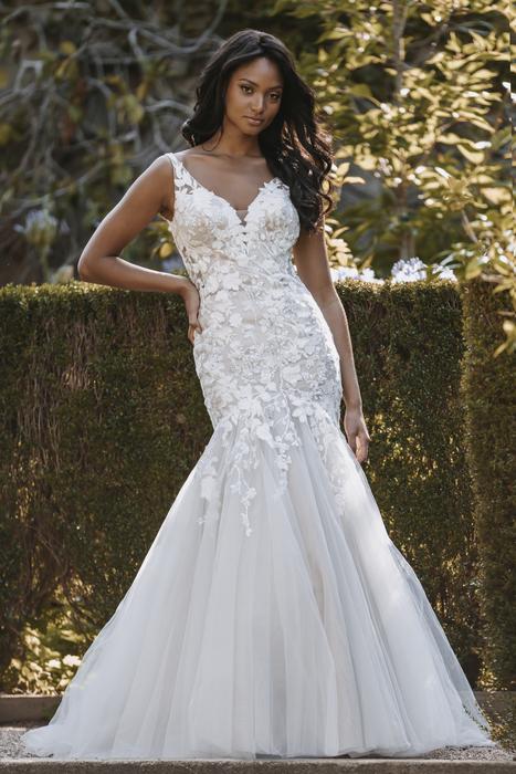 9852 Allure Bridals Sheer Back Strapless Wedding Dress