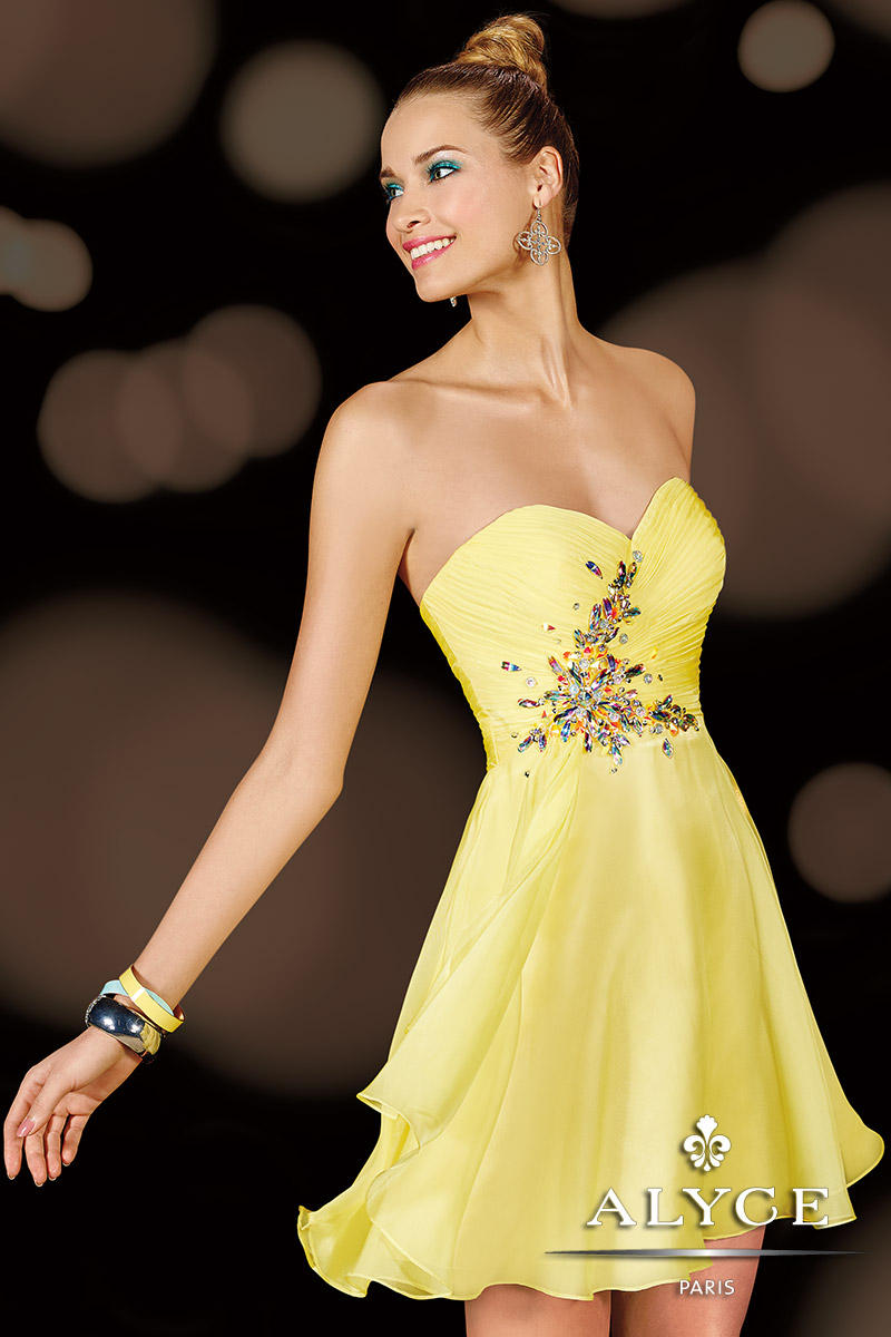 sweet 16 dresses yellow
