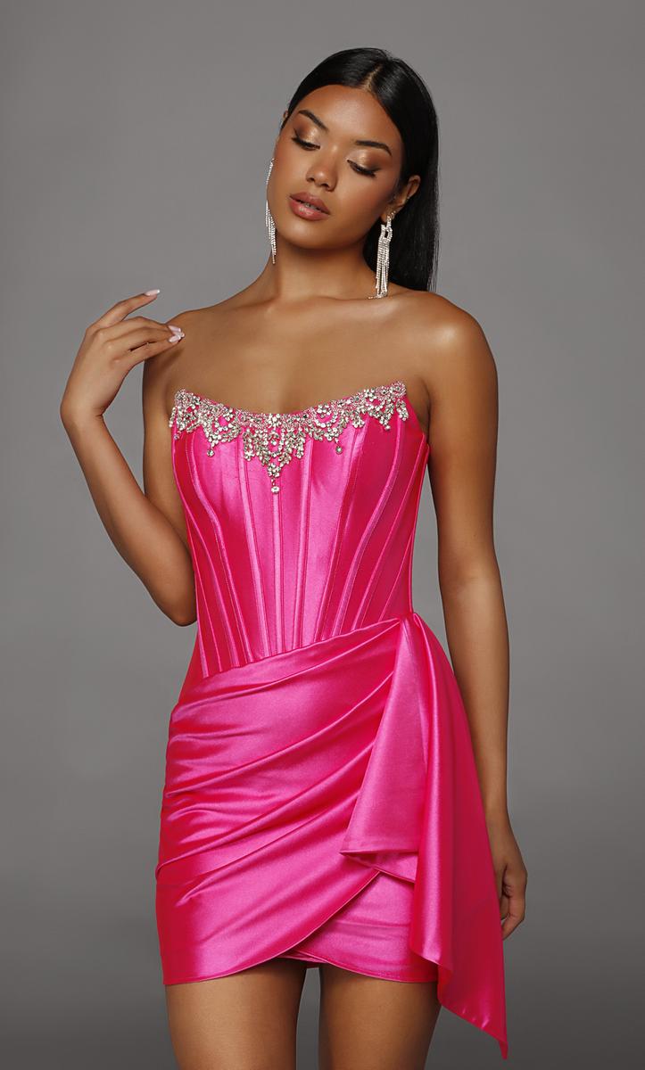 short silk homecoming dress Satin Homecoming Dress,Black Satin Homecoming Dresses -Pgmdress