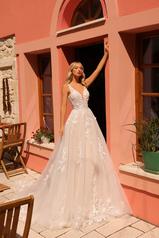 85718 All Ivory Gown With Ivory Illusion front