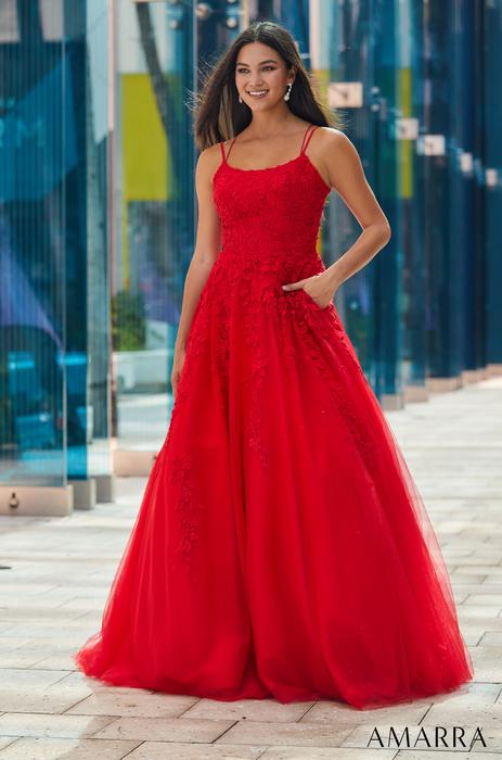 AMARRA DRESS 88501 Crystal Ombre High Slit Formal Prom Dress