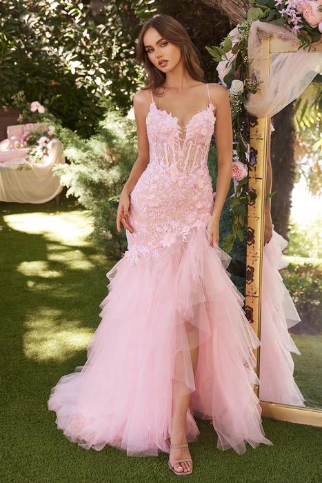 Andrea & Leo Couture A1017 Luxurious Prom Dress Long Layer Pleated Ruffle  Ballgown Lace Corset Formal Gown