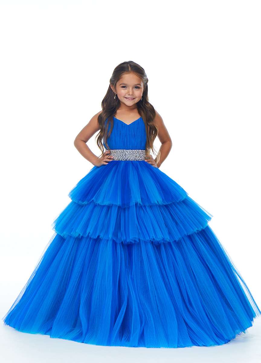 Light Blue Girl Kids Party Wear Designer Gown