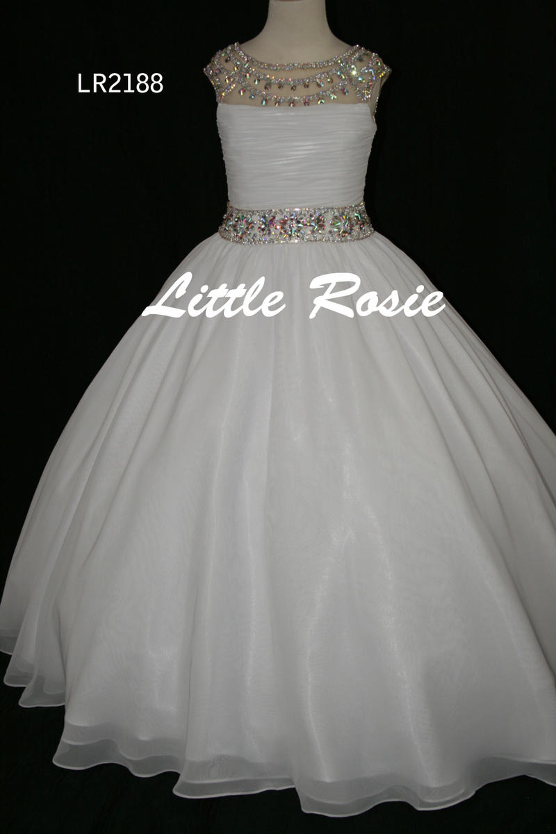 white pageant gown