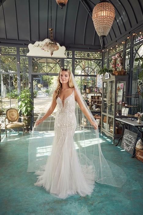 Casablanca Bridal 2542 Chanel Fit And Flare Sheer Corset Crystal  Embellished Sweetheart Neckline Spaghetti Strap Wedding Gown