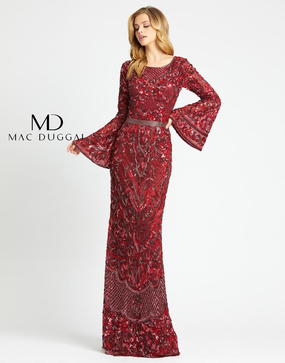 mac duggal burgundy dress
