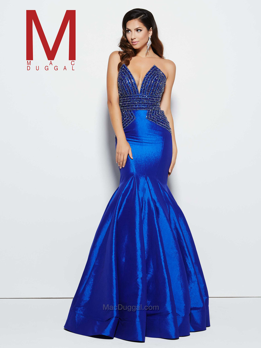 mac duggal royal blue dress