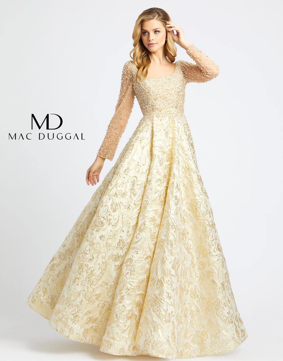 mac duggal gold gown