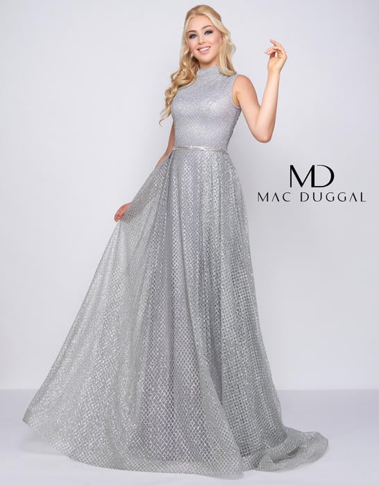 mac duggal silver gown