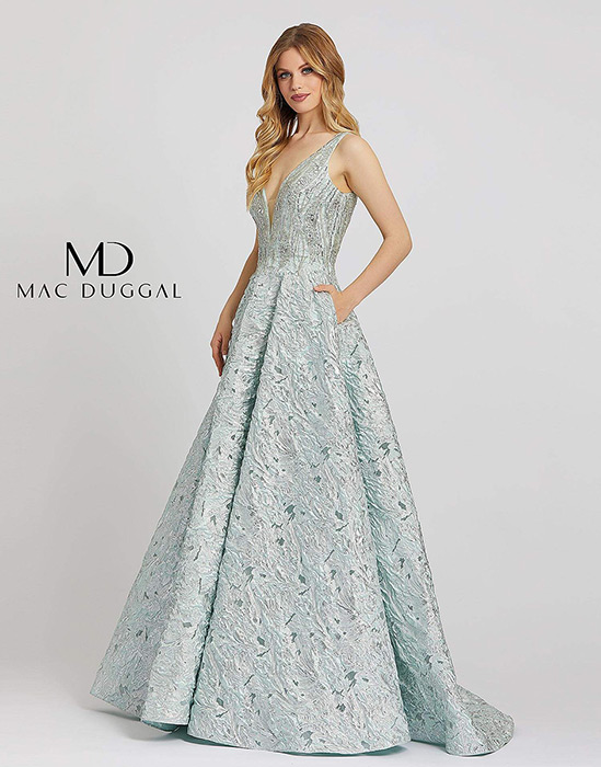 Mac Duggal Women's Floral Embroidered Sleeveless A Line Gown - Macy's