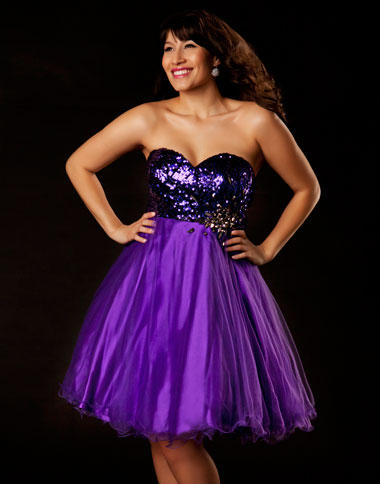 plus size purple prom dresses