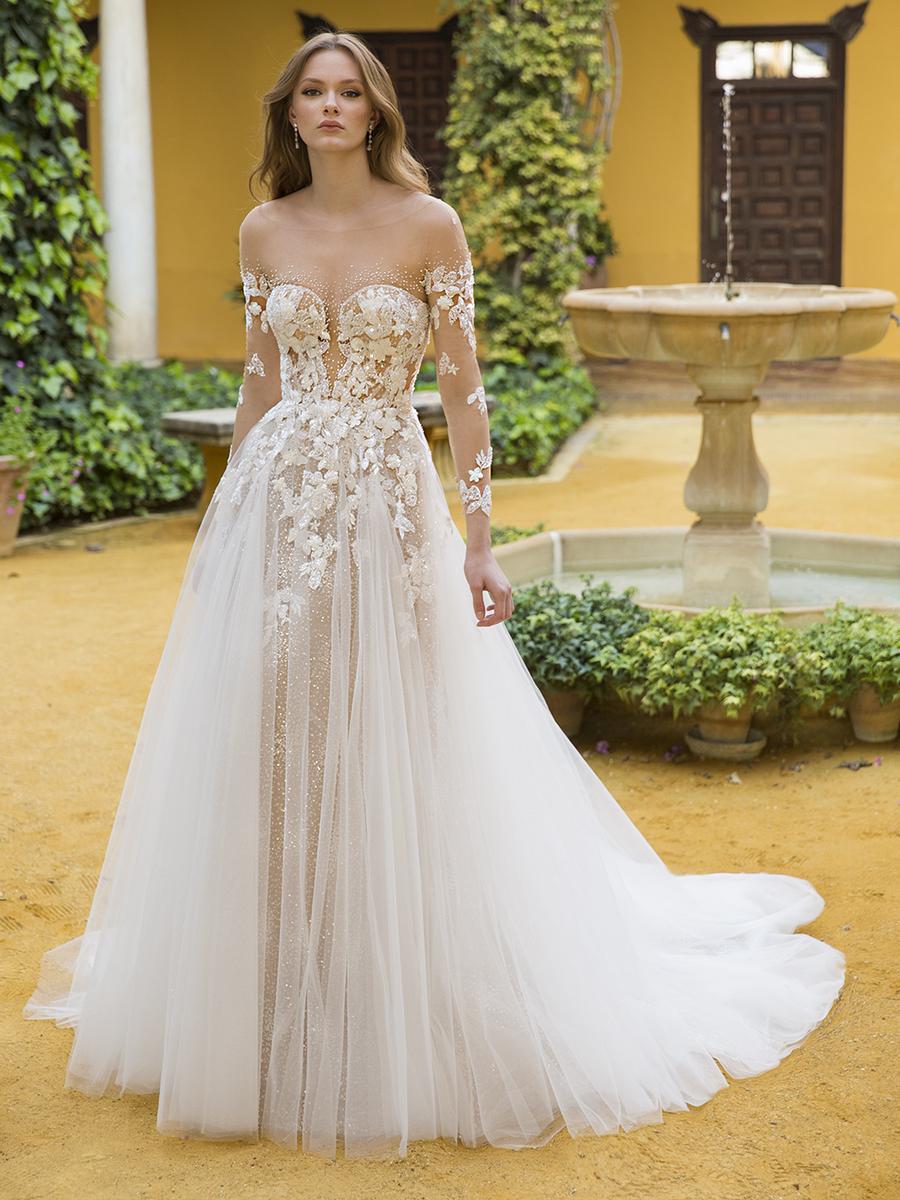 V-Neck Unlined Bodice Ball Gown Wedding Dresses for Bride 2022
