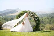 1048 Ivory Silver Lace/Ivory Tulle/Moscato Gown front
