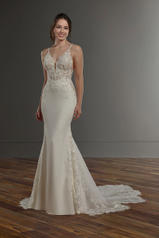 1059 Ivory Lace/Tulle On Natural Bellagio Crepe/Porcela front