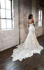 1267 Ivory Lace Over Stone And Honey Gown back