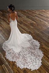1165 Ivory Gown With Java Tulle Plunge back