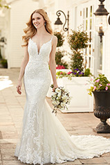 1171 Ivory Lace And Tulle Over Honey Gown With Java Tul front