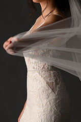 1182 Ivory Lace Ivory And Stone Tulle Over Honey Gown W back