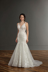 1182 Ivory Lace Ivory And Stone Tulle Over Honey Gown W front