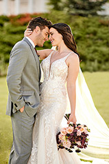 1182 Ivory Lace Ivory And Stone Tulle Over Honey Gown W detail