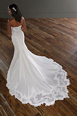 1191 Ivory Matte Mikado Gown With Sheer Moscato Bodice  back