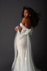1193 White Lace And Tulle Over White Gown With Java Tul back