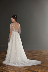 1214 White Lace And Tulle Over White Gown With White Tu back