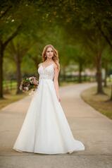 1248 Ivory Gown With Java Tulle Plunge front