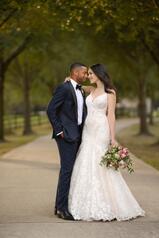 1250 Ivory Lace Ivory And Stone Tulle Over Honey Gown W front