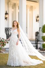 1261 Ivory Lace And Tulle Over Honey Gown With Java Tul front