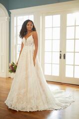 1263 Ivory Lace Tulle And Moscato Royal Organza Over Mo front
