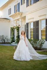 1284 Ivory Lace Tulle And Royal Organza Over Moscato Go front