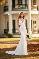 1313 Ivory Gown With Java Tulle Plunge front