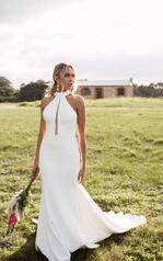 1341 Ivory Lace Over Ivory Gown With Ivory Tulle Plunge front