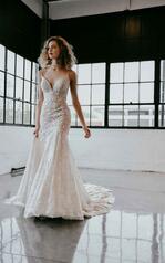 1301 Ivory Lace Over Ivory Gown With Ivory Tulle Plunge front