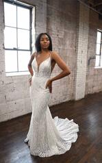 1306 Ivory Lace Over Ivory Gown With Ivory Tulle Plunge front