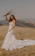 1267 Ivory Lace Over Stone And Honey Gown front