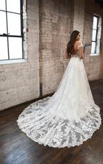 1303 Ivory Lace And Tulle Over Ivory Gown With Mocha Tu back