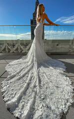1305 Ivory Lace And Tulle Over Ivory Gown With Ivory Tu back