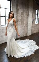 1302 Tulle And Stretch Crepe With Ivory Panel And Ivory front