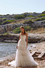 1187 Ivory Lace And Tulle Over Moscato Gown With Java T front