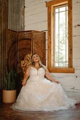 7404 (iviv-iv) Ivory Lace Over Ivory Gown With Ivory Tu front