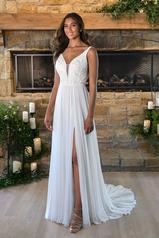 7410 (iv-iv) Ivory Gown With Ivory Tulle Plunge front