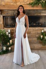 7410 (iv-iv) Ivory Gown With Ivory Tulle Plunge front