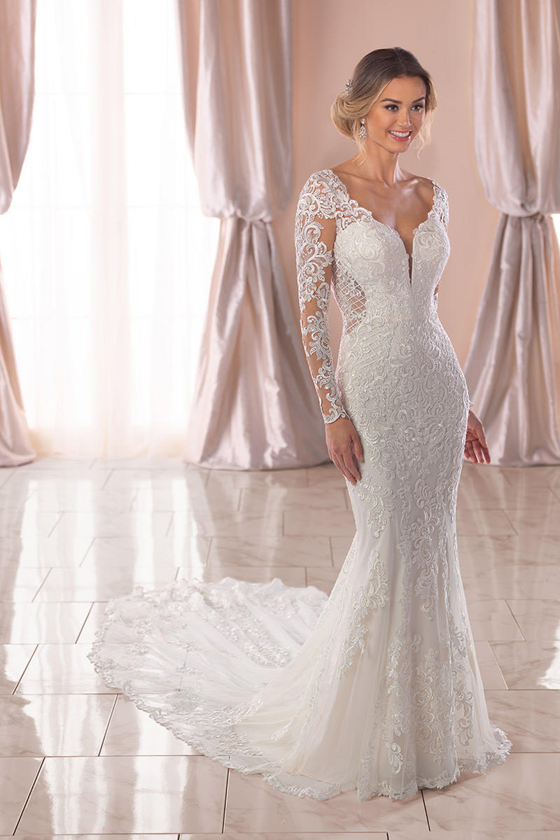 Glamorous Lace Column Wedding Dress with Spaghetti Straps - Stella York  Wedding Dresses