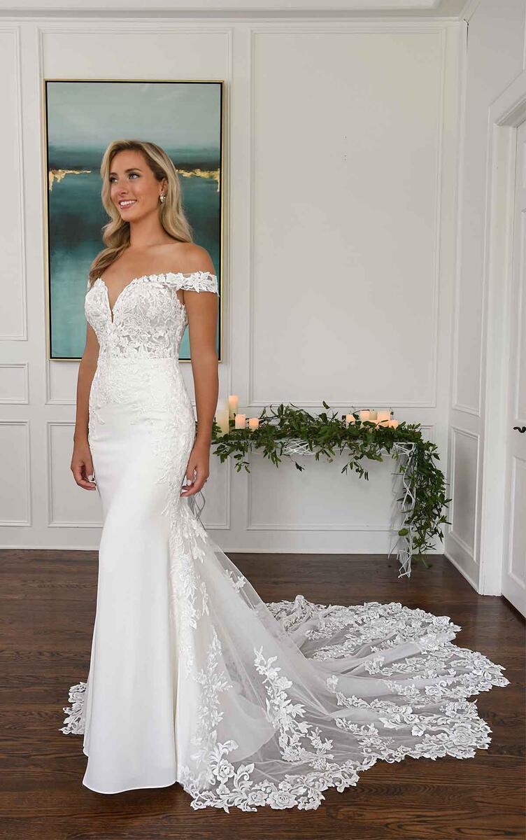 Strapless Plus Size A-Line Wedding Dress with Cotton Lace - Essense of  Australia Wedding Dresses