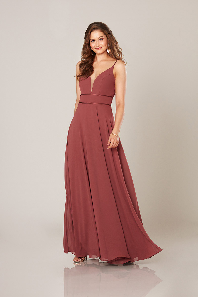 Jersey two-piece with lace top Faviana Gown in Evergreen
